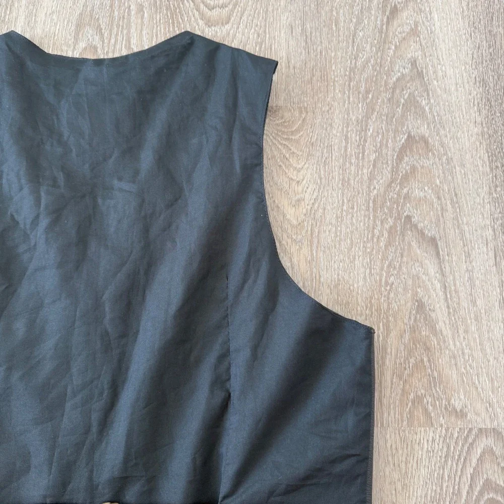 Wilson Black Leather Vest for Men